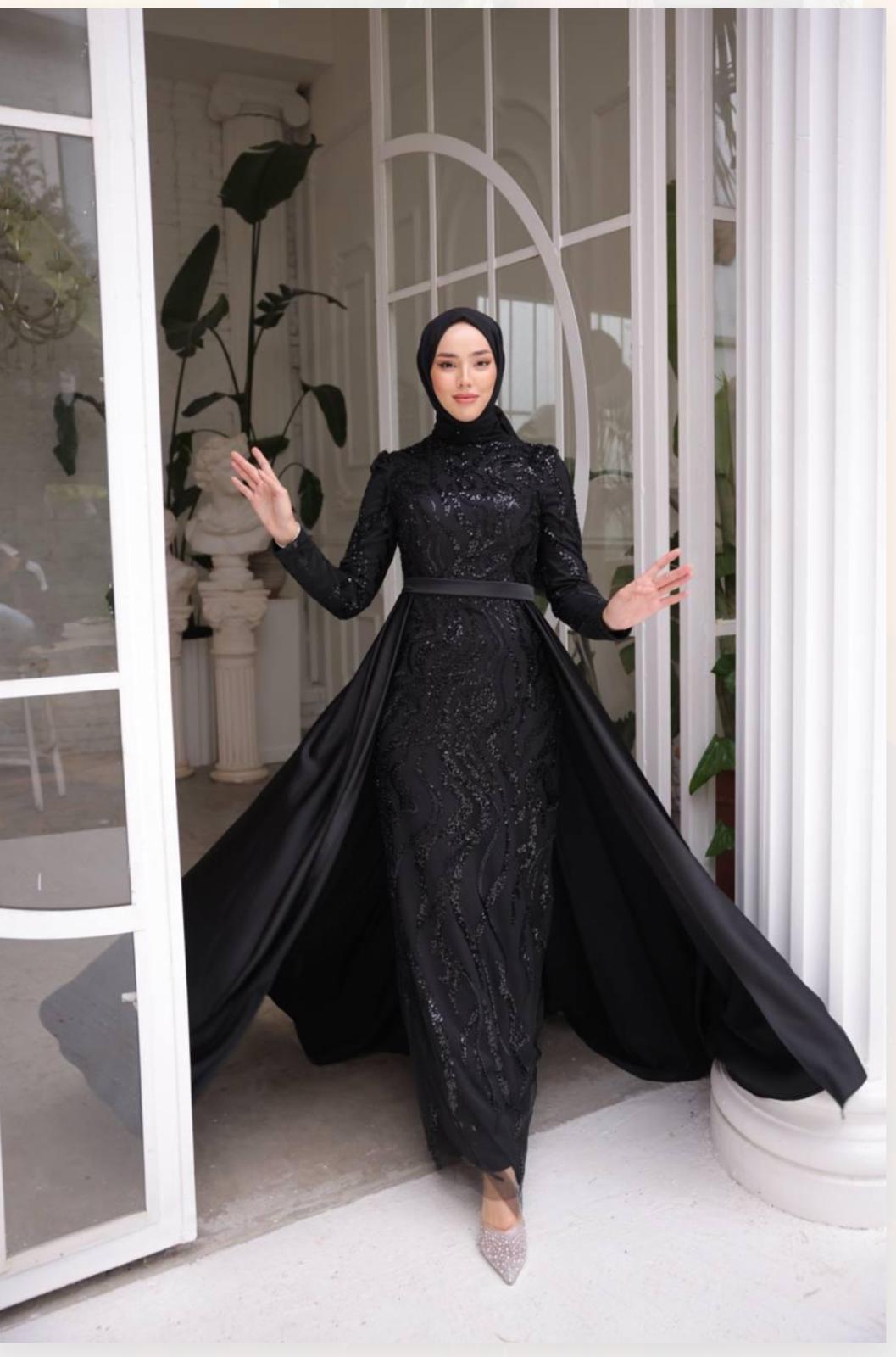 Robe De Soirée Noir Alhambra Couture
