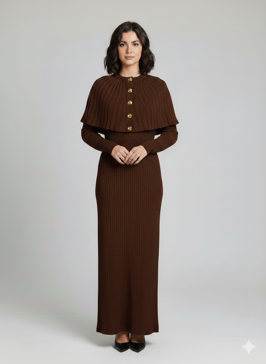 Robe longue avec cape Alhambra Couture