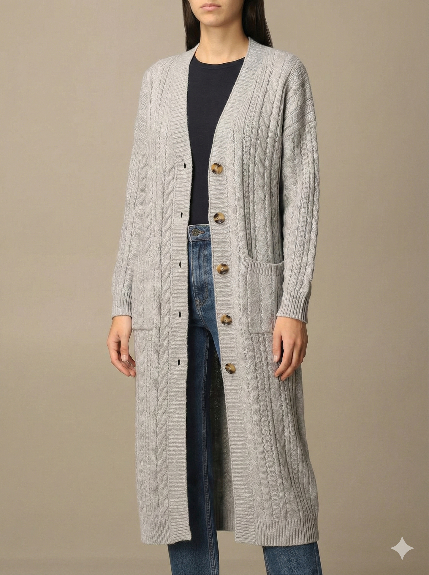 long gilet a bouton Alhambra Couture