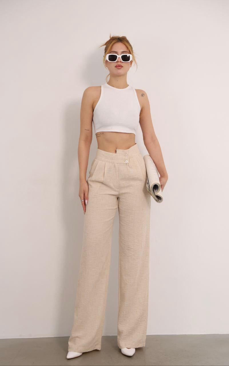 Pantalon en lin Alhambra Couture