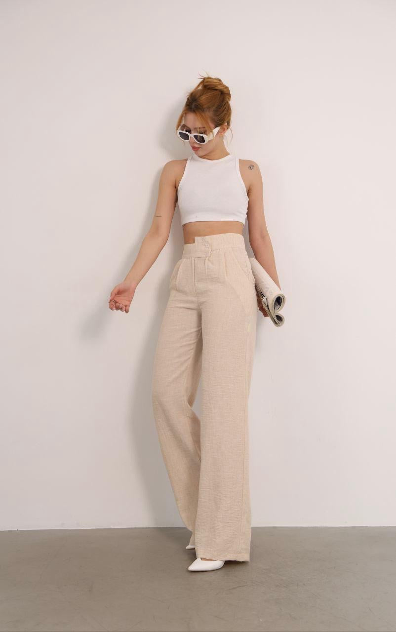 Pantalon en lin Alhambra Couture