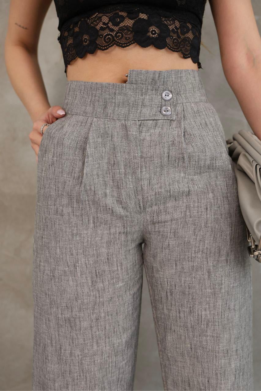 Pantalon en lin Alhambra Couture