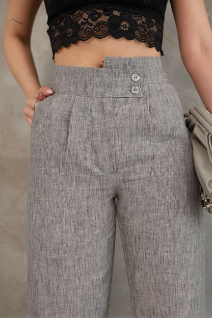 Pantalon en lin Alhambra Couture