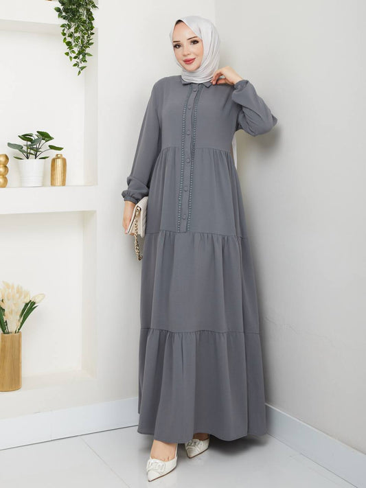 Robe longue boutonné Alhambra Couture