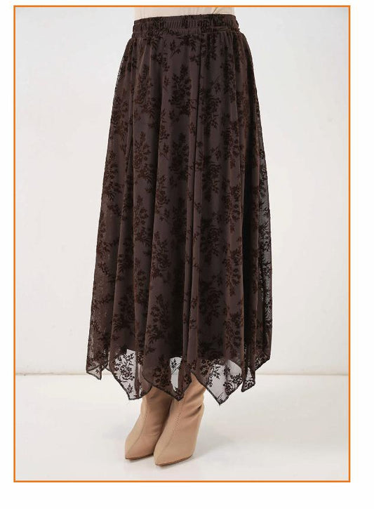 jupe en dentelle à coupe asymétrique Alhambra Couture