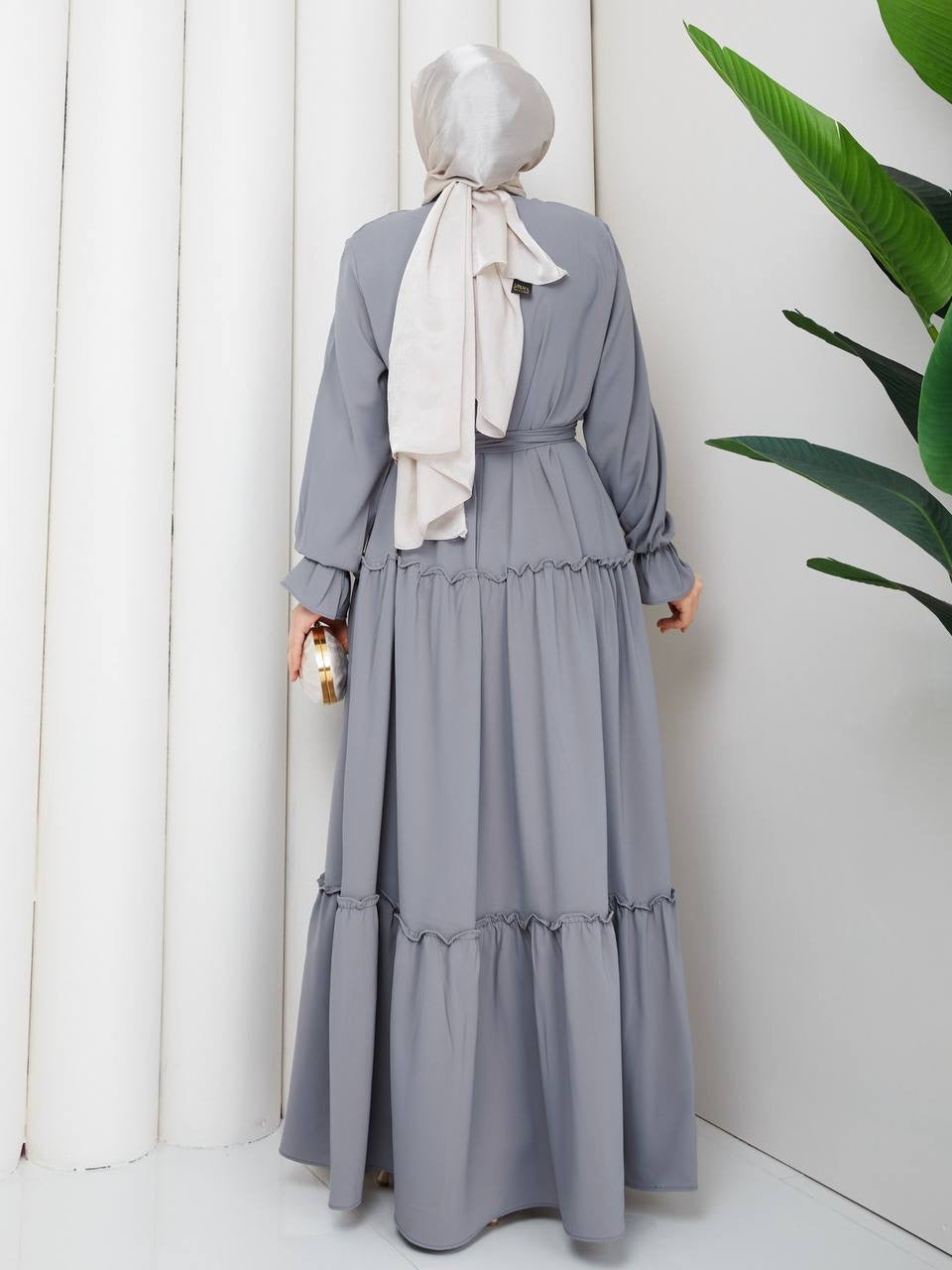 Robe longue à froufrou Alhambra Couture