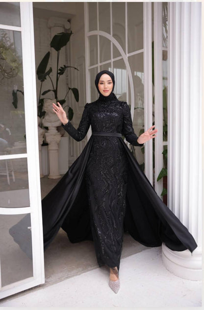Robe De Soirée Noir Alhambra Couture