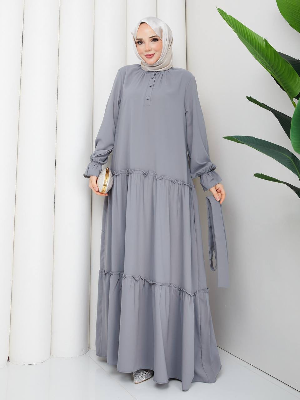 Robe longue à froufrou Alhambra Couture