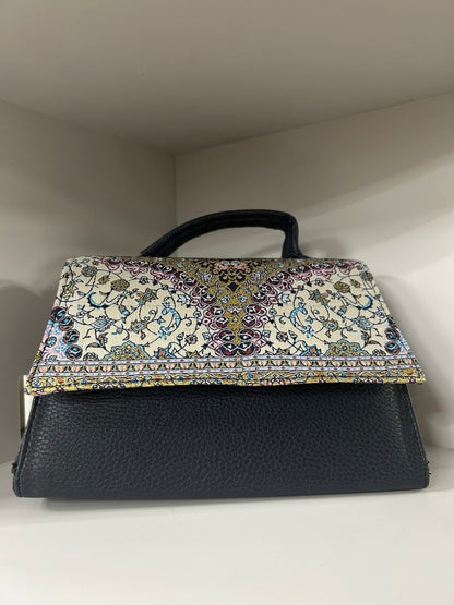 Sac brodé bleu foncée Alhambra Couture