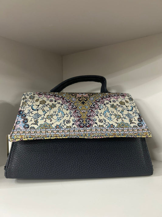 Sac brodé bleu foncée Alhambra Couture