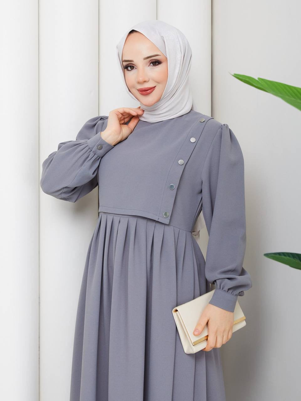 Robe longue boutonné Alhambra Couture