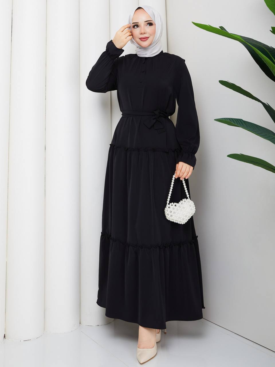 Robe longue à froufrou Alhambra Couture