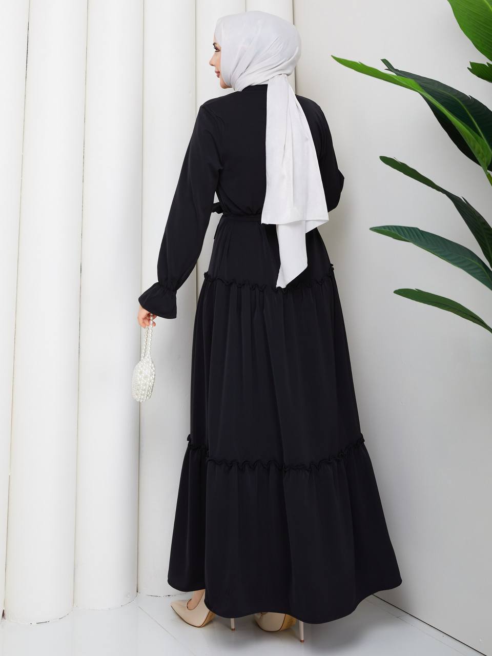Robe longue à froufrou Alhambra Couture