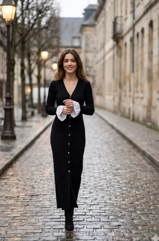 Robe Chic a Manches Bouffantes Alhambra Couture