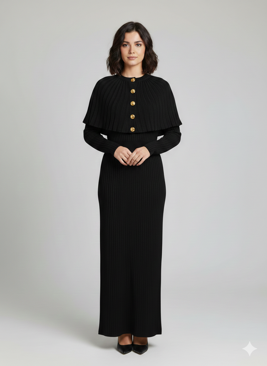 Robe longue avec cape Alhambra Couture