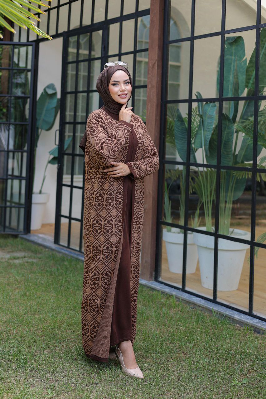 Robe avec Gilet long à motif géométrique Alhambra Couture