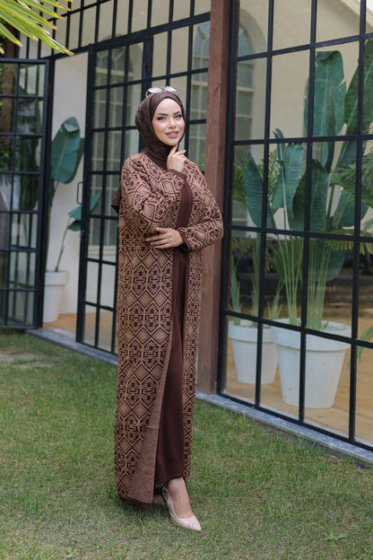 Robe avec Gilet long à motif géométrique Alhambra Couture