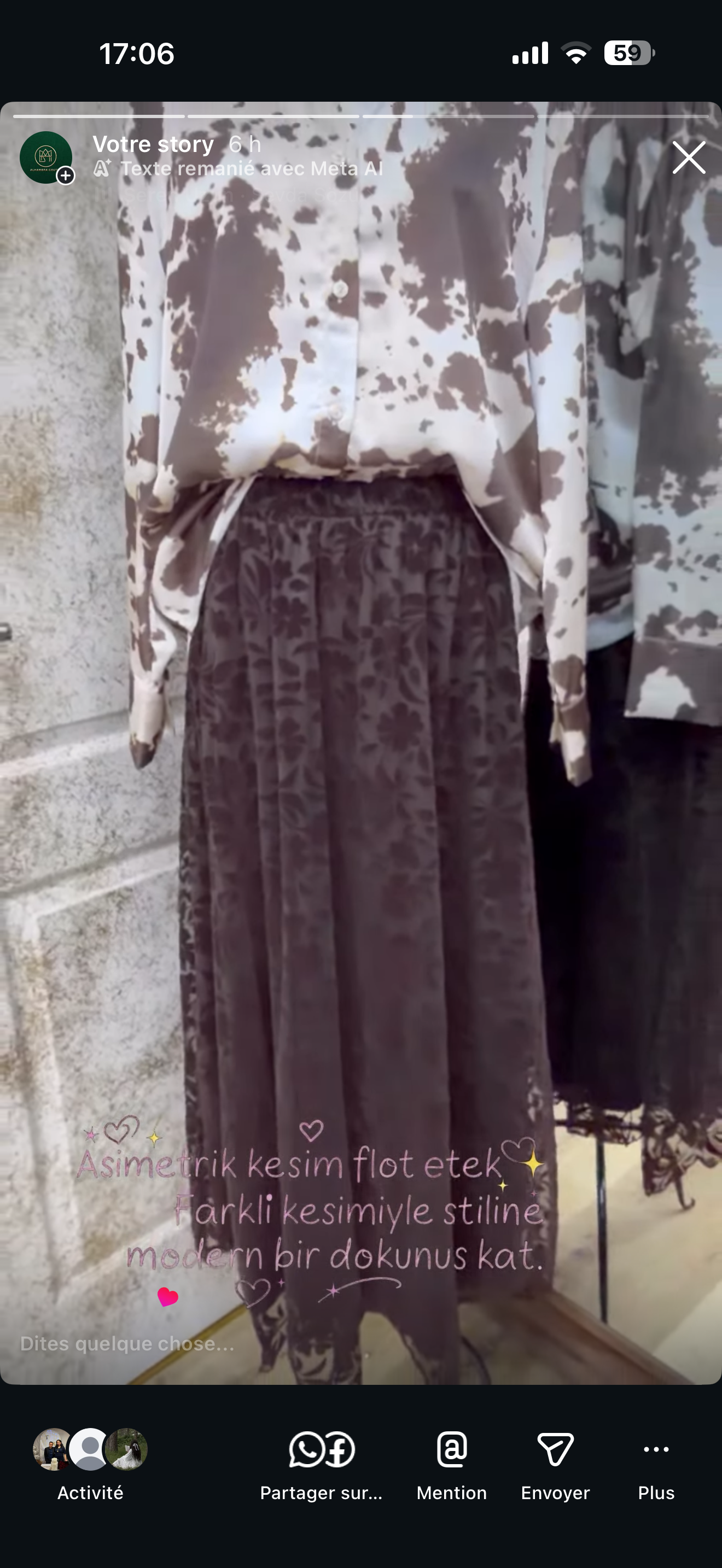 jupe en dentelle à coupe asymétrique Alhambra Couture