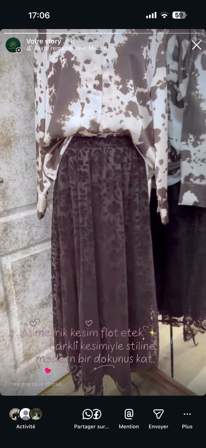 jupe en dentelle à coupe asymétrique Alhambra Couture