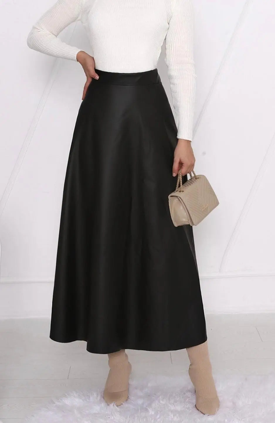 Jupe en similicuir Alhambra Couture
