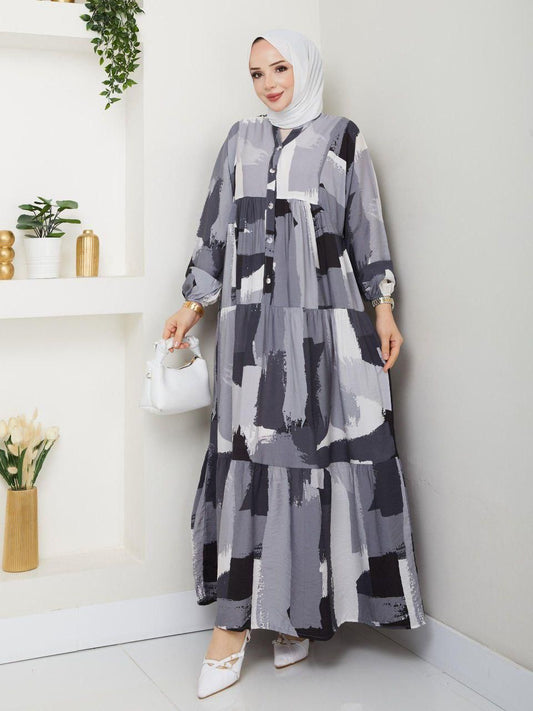 Robe longue imprimé Alhambra Couture