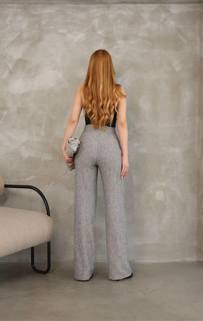 Pantalon en lin Alhambra Couture